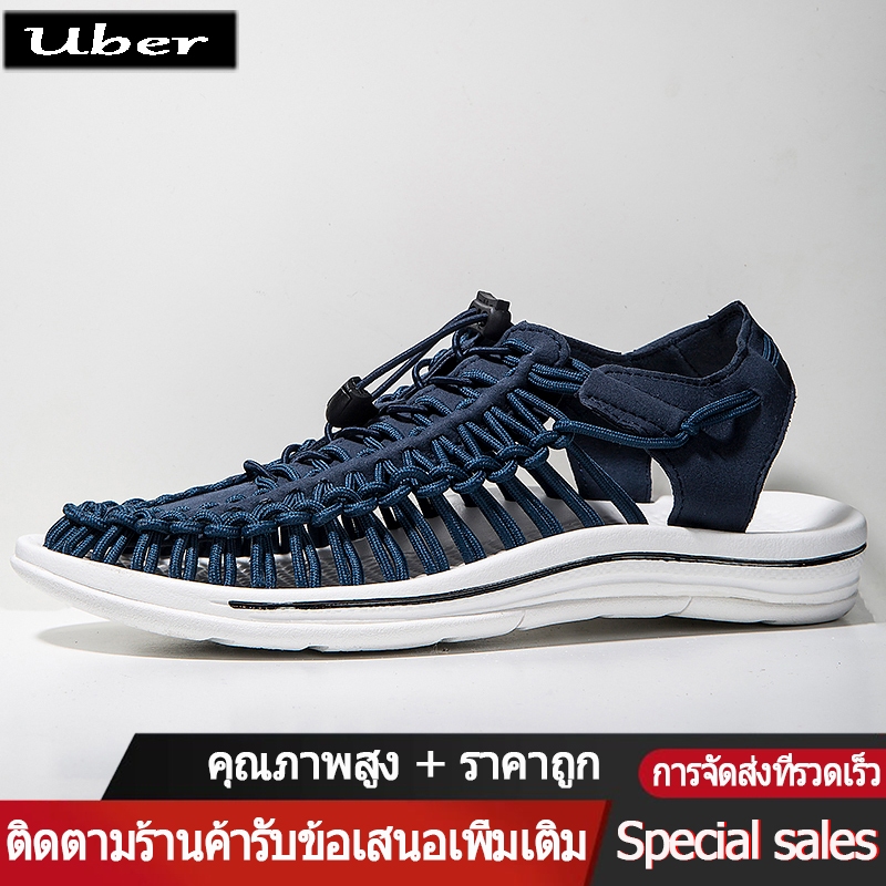 uber จัดส่ง 1-3 วัน 【35-44 หลา】แตะ รัด ส้น สไตล์ Kenen Sandal ชาย หญิง （11 สี）รองเท้าถัก