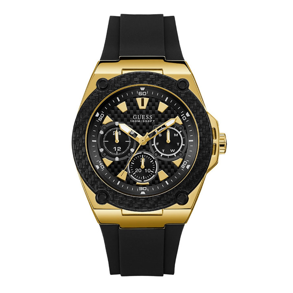พร้อมสต็อก ！GUESS Legacy Quartz Black Dial Men's Watch W1049G5 W1049G2 W1049G6 W1049G3 45mm