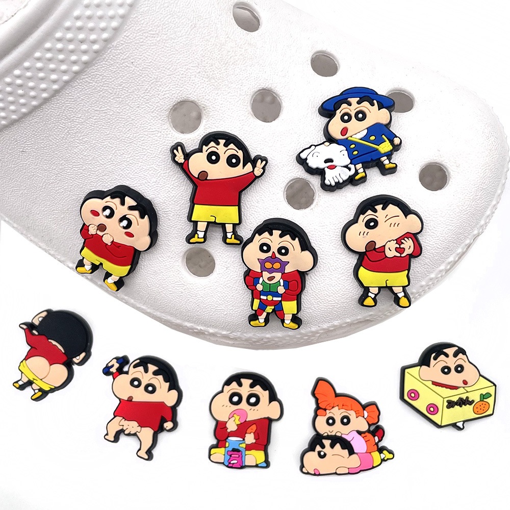 ชินจังตัวติดรองเท้า อุปกรณ์เสริมรองเท้า ลายการ์ตูนชินจัง jibbitz crocs จิ๊บติดรองเท้า