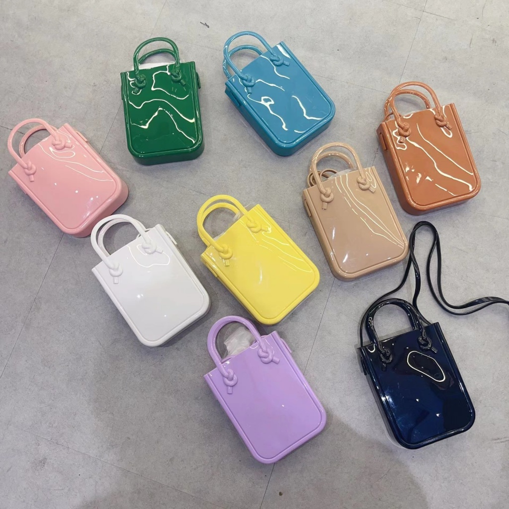 (A87) กระเป๋าเนื้อเยลลี่ PVC ทรงโฟน น่ารักมาก