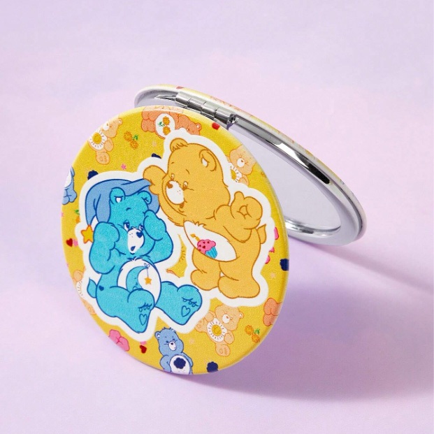 Care Bears กระจกพับ 2 ด้าน วงกลม ขนาดพกพา แคร์แบร์ ลายลิขสิทธิ์แท้ น่ารักสุด