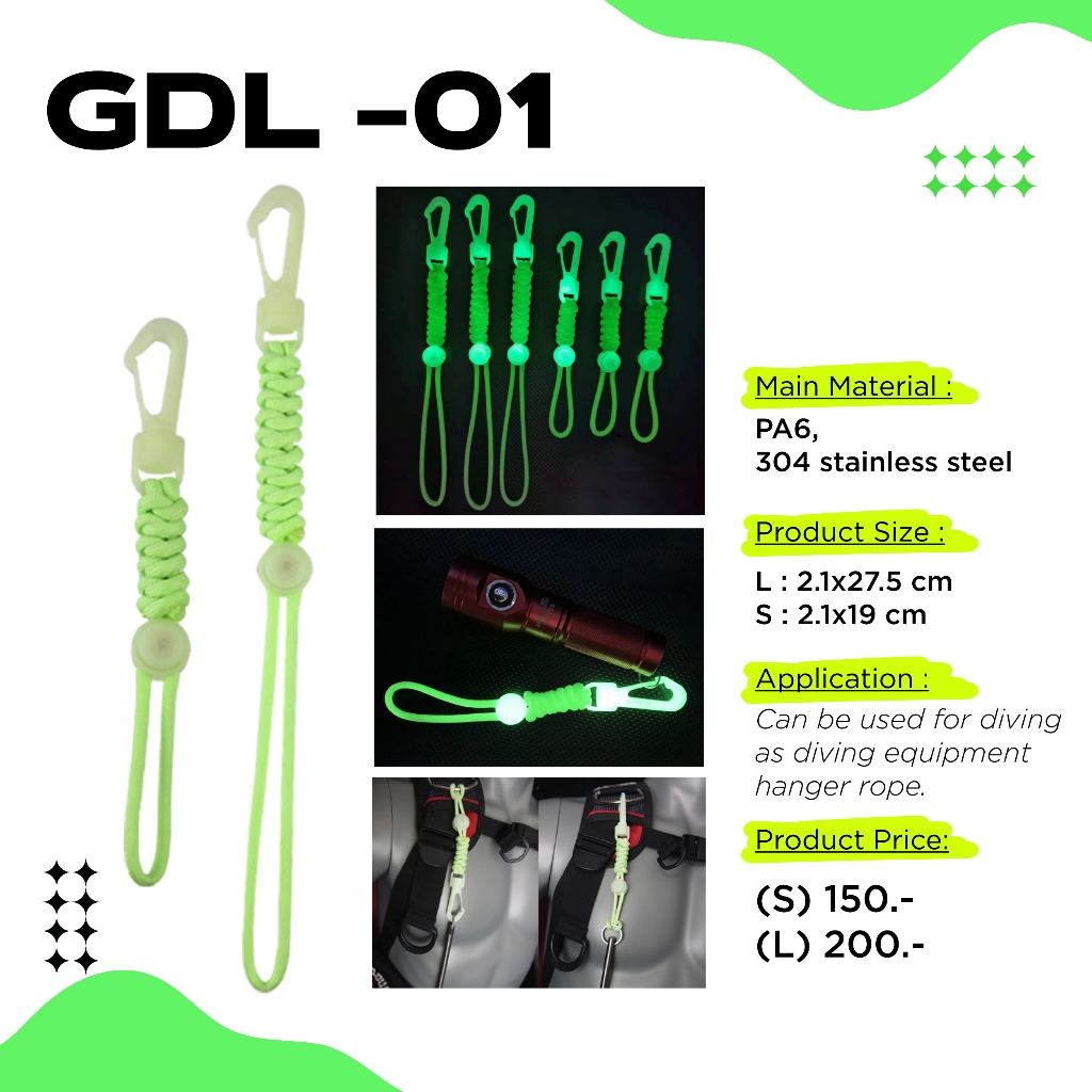 GLOW DIVE✨ สายคล้องมือ lanyard สะท้อนแสง GDL 01