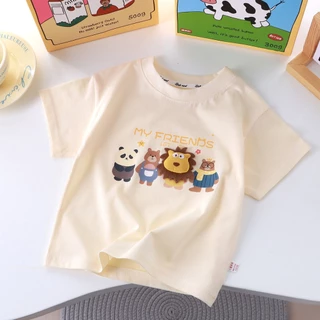 Babyonline(Y362)A5 (ส่งด่วน1วัน)เสื้อยืดคอกลมแขนสั้นสำหรับเด็กลายการ์ตูนสุดน่ารัก ผ้าฝ้าย นิ่ม ระบายอากาศ