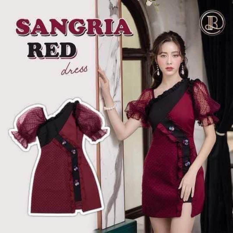 ⭐️พร้อมส่ง⭐️ BLT Size S มินิเดรสสีแดง รุ่น Sangria Red