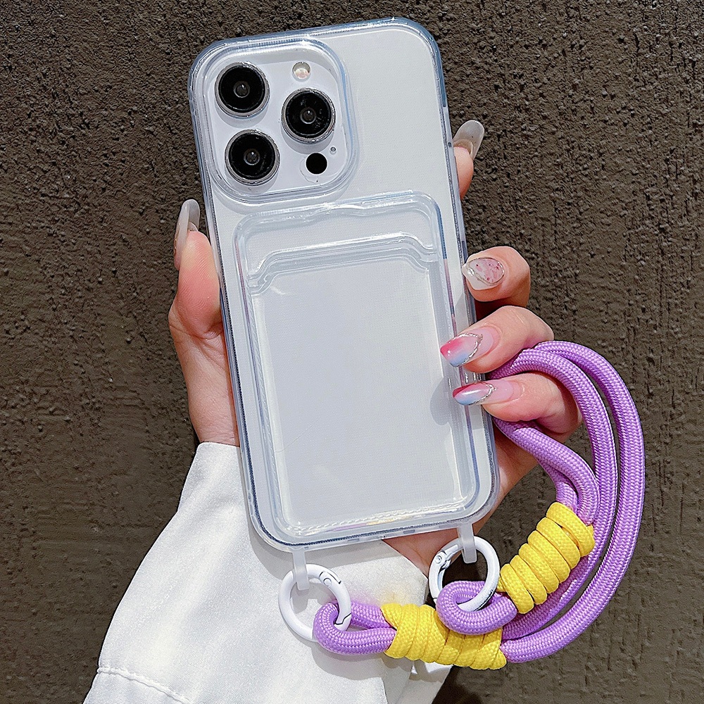 THจัดส่งทันที เคสใส่บัตร กันกระแทกเคสใส่บัตร เคสไอโฟน11 เคส TPU For iPhone 11 13 12 14 15 Pro Max XR XS Max 7 8 Plus