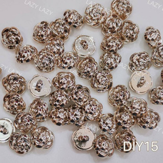 กระดุมดกระดุมดอกกุหลาบ DIY  ขนาด 18 mm (5เม็ด)