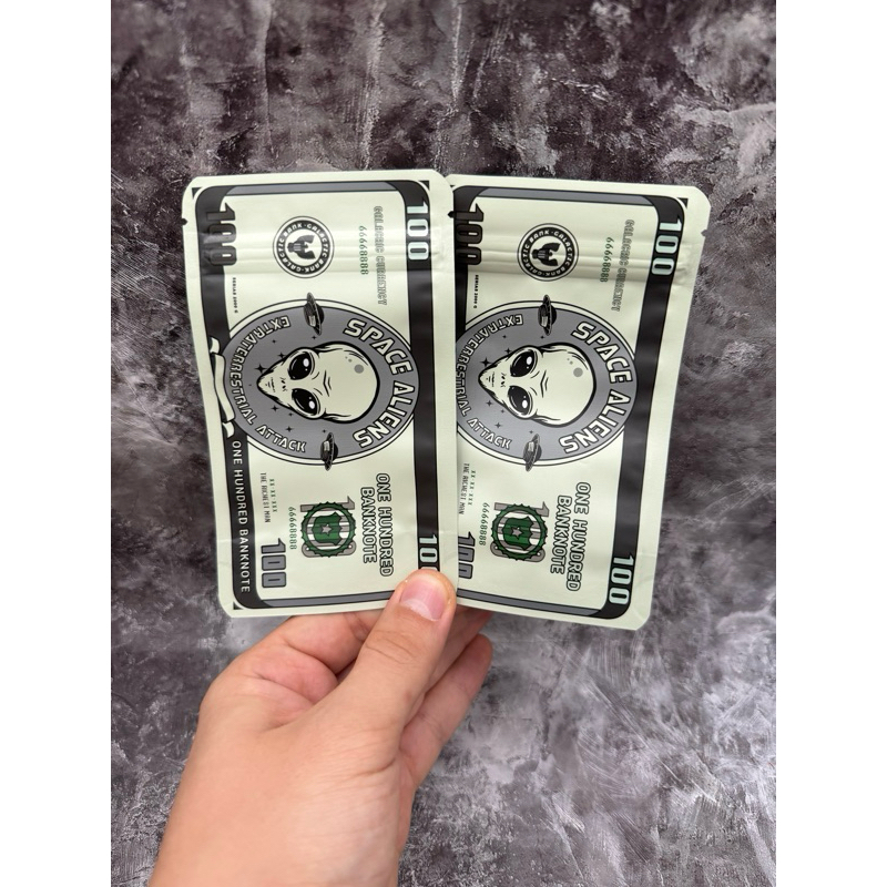 High Quality Mylar Zip Bag Packaging Alien Money 3.5gr Smell Proof Water Proof