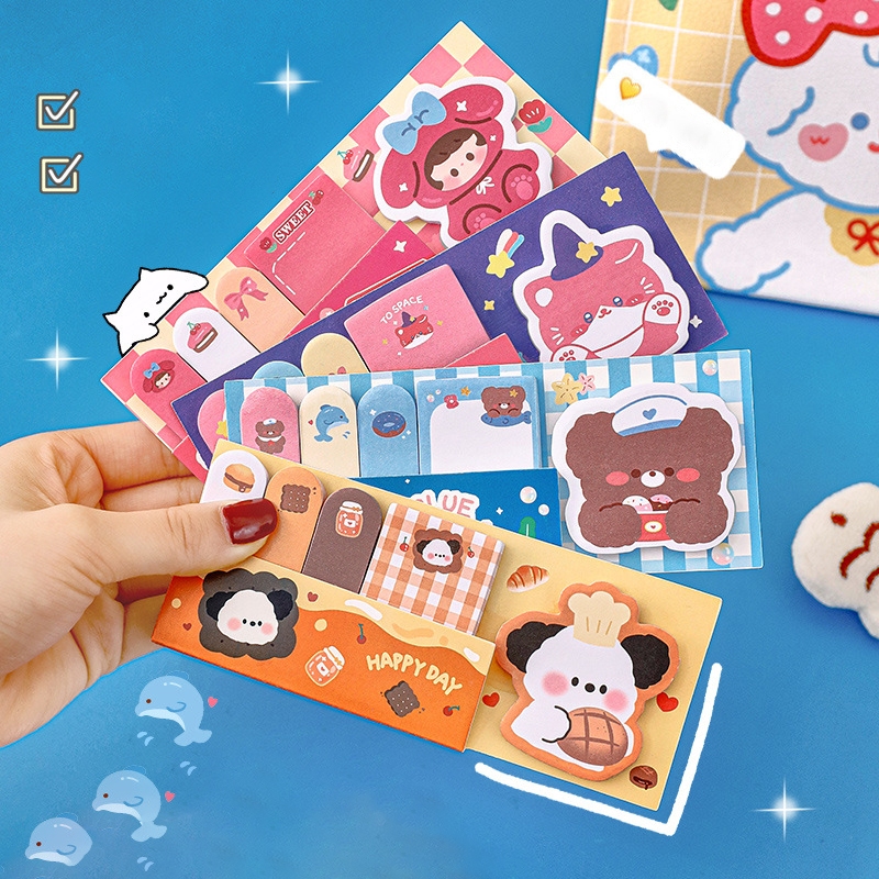 [พร้อมส่ง] กระดาษโน๊ตลายการ์ตูนน่ารัก โพสท์อิท สีสันสดใส Biangels