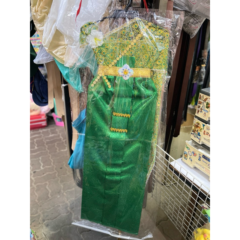 ชุดไทย ชุดไทยแก้บน สไบลูกไม้ พร้อมเครื่องประดับ