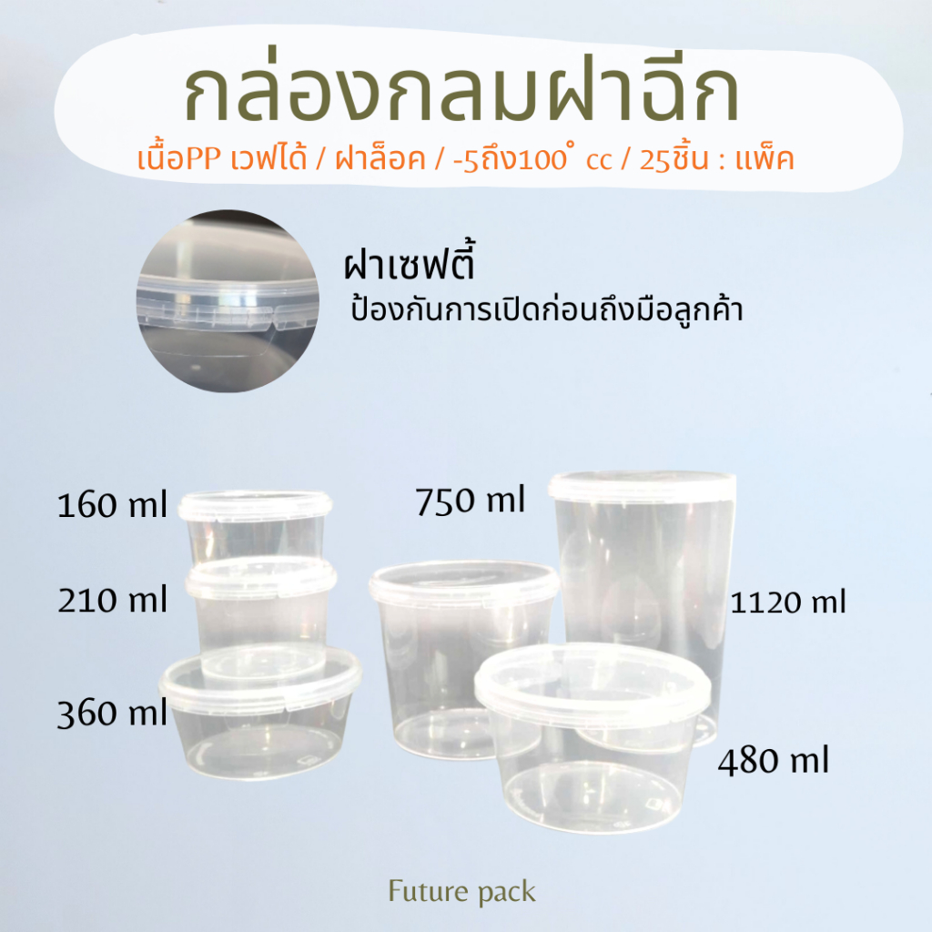 กล่องกลมฝาฉีก (1220 ml.(1/25)