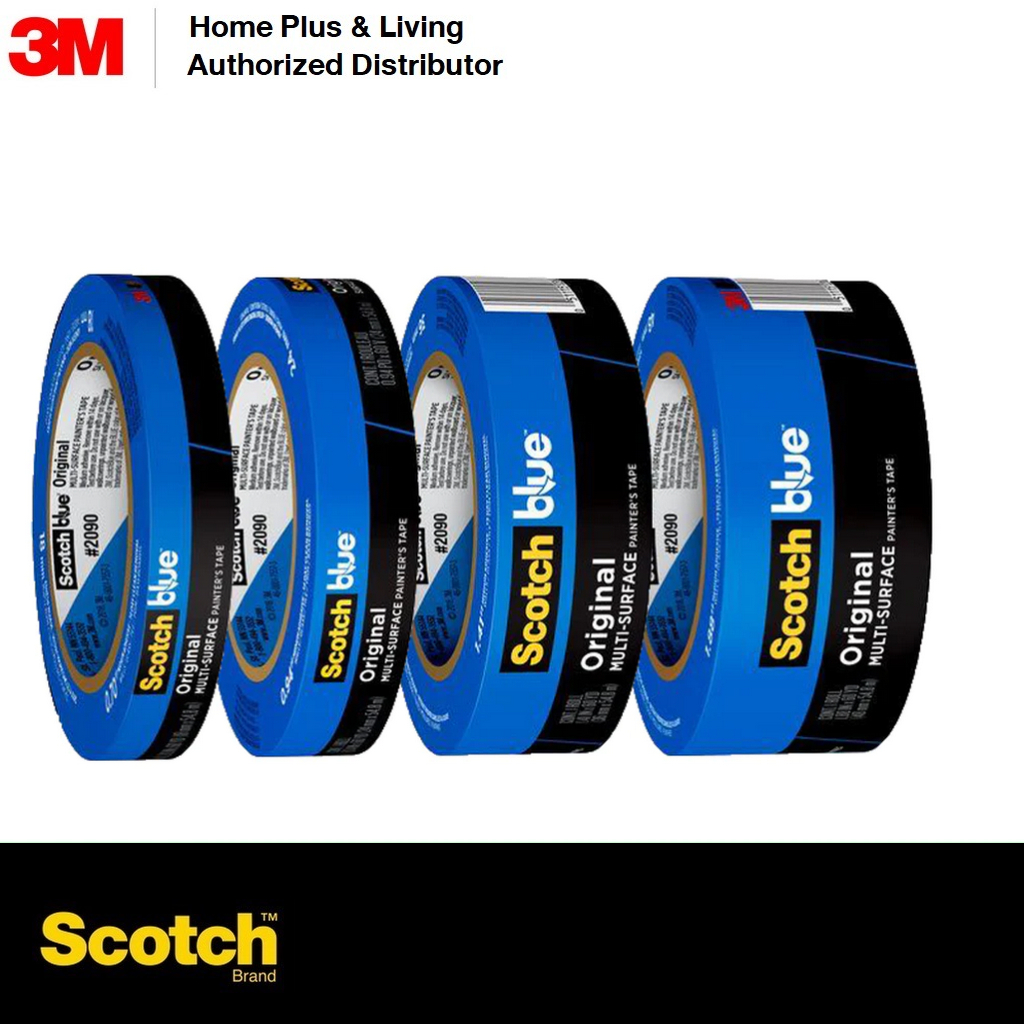3M ScotchBlue Painter's Tape 2090 เทปกาว สก๊อตซ์-บลู สีฟ้า 18มม 24มม 36มม 48มม x 54.8เมตร