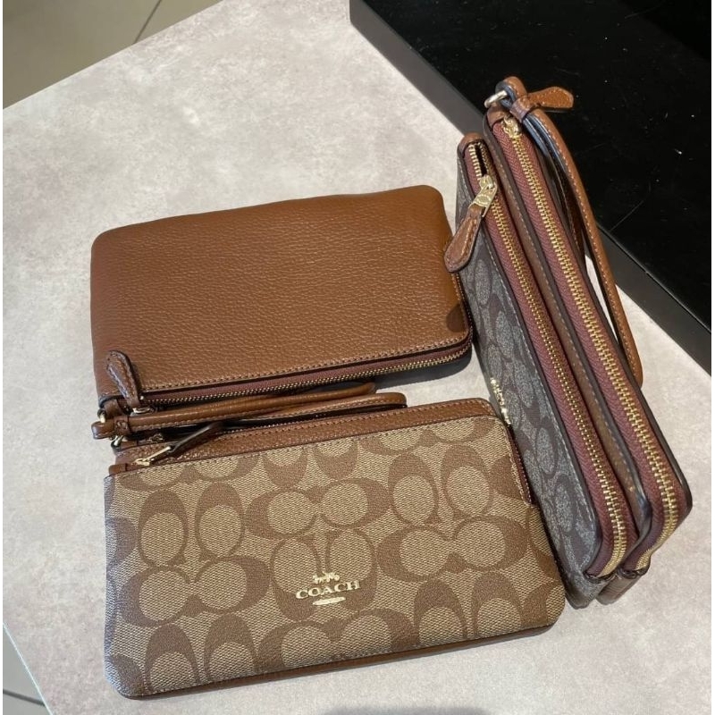 👜กระเป๋าคล้องมือ 2ซิป มีหลายสีคร้า✅New COACH Double Zip Wallet#คล้องมือ 2 zip L