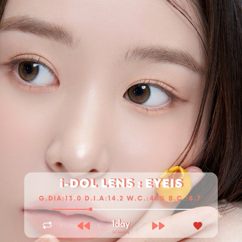 รายวันรุ่นใหม่ (รายวัน/แบ่งขาย ) idollens - eyeis คอนแทคเลนส์รายวันเกาหลี มีสายตาปกติ/ค่าสายตา