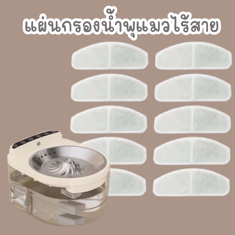 แผ่นกรองน้ำพุแมวแบบไร้สาย วัสดุกรองคุณภาพ น้ำสะอาดยิ่งขึ้น