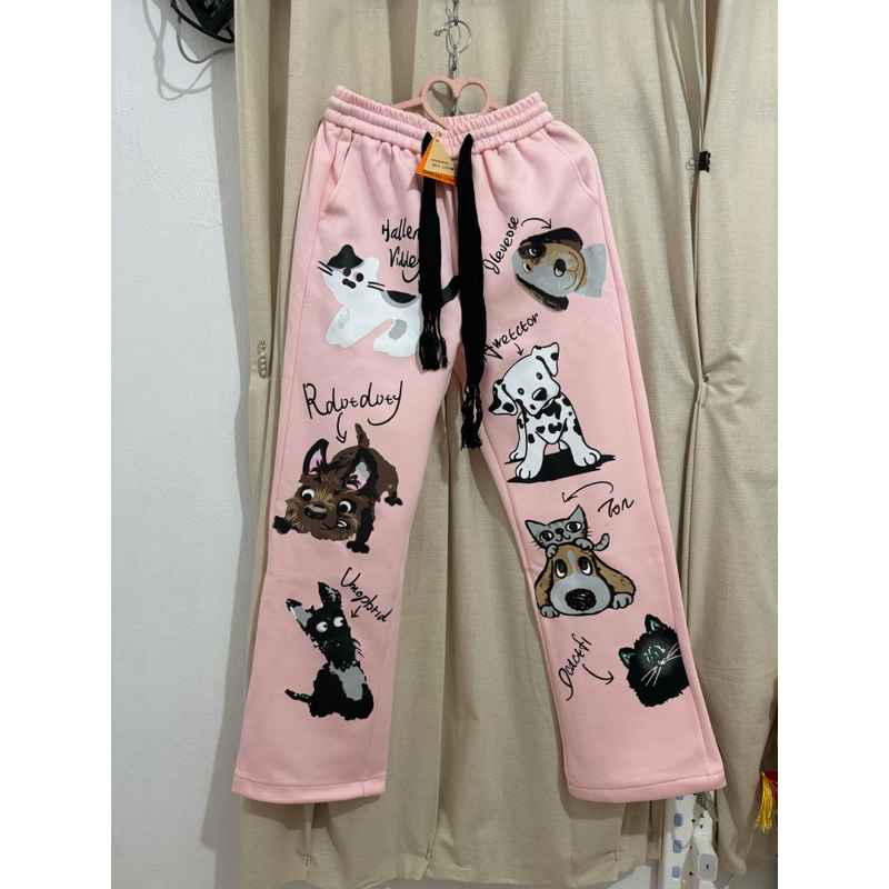 กางเกงวอร์มสกรีนน้องหมา งานป้าย kimberry store มือ1