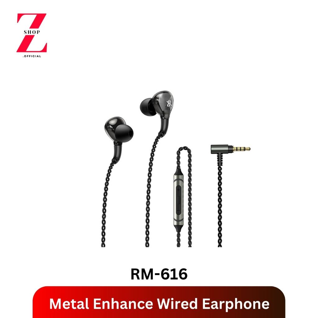 Remax หูฟัง รุ่น RM-616 Wired Earphone หูฟังสมอลทอร์ค คุยสาย รับสายได้