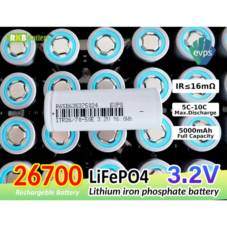 [พร้อมส่ง] แบตเตอรี่ลิเธียมฟอสเฟต 3C 5C 40C 26650 26700 3.2v LFP 2500mAh 4500mAh 5000mAh Lithium iro