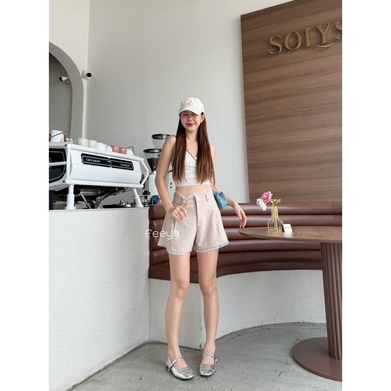 พร้อมส่ง!! กางเกงขาสั้นสไตล์เกาหลี แต่งลูกไม้ ผ้าสโนว์ สาวๆต้องมีติดตู้ ราคา ถูกที่สุด ดีลบีเคเค แกลเลอรีภาพที่ 7