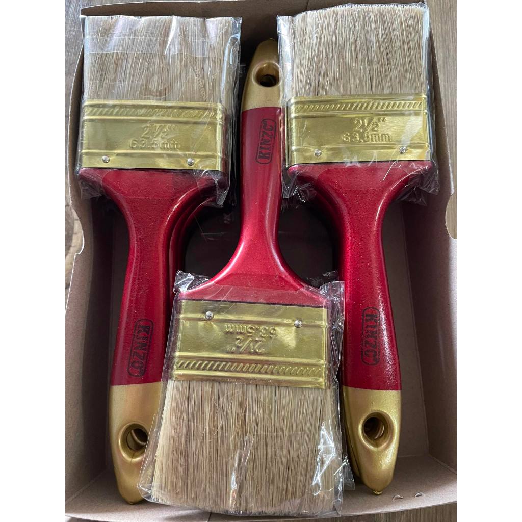 แปรงทาสีขนาด2.5นิ้ว (ยกโหล) ยี่ห้อคินโซ่ (KINZO) ราคาถูกประหยัด ดีคุ้ม ออกบิลVAT ได้ ช่างนิยมใช้