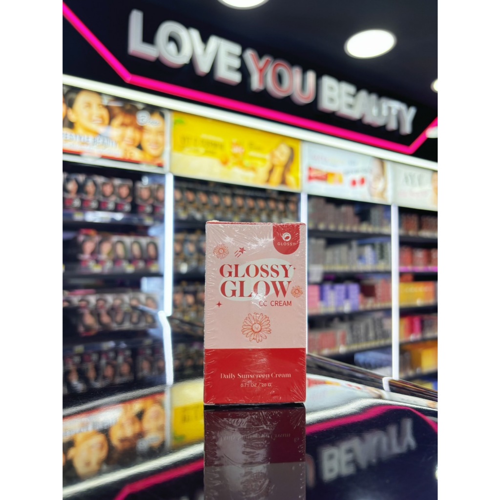 กลอสซี่โกลว์ Glossy Glow CC Cream แท้100% ครีมกันแดดผสมรองพื้น ให้สีกลมกลืนผิวหน้า กันเหงื่อ 20g.