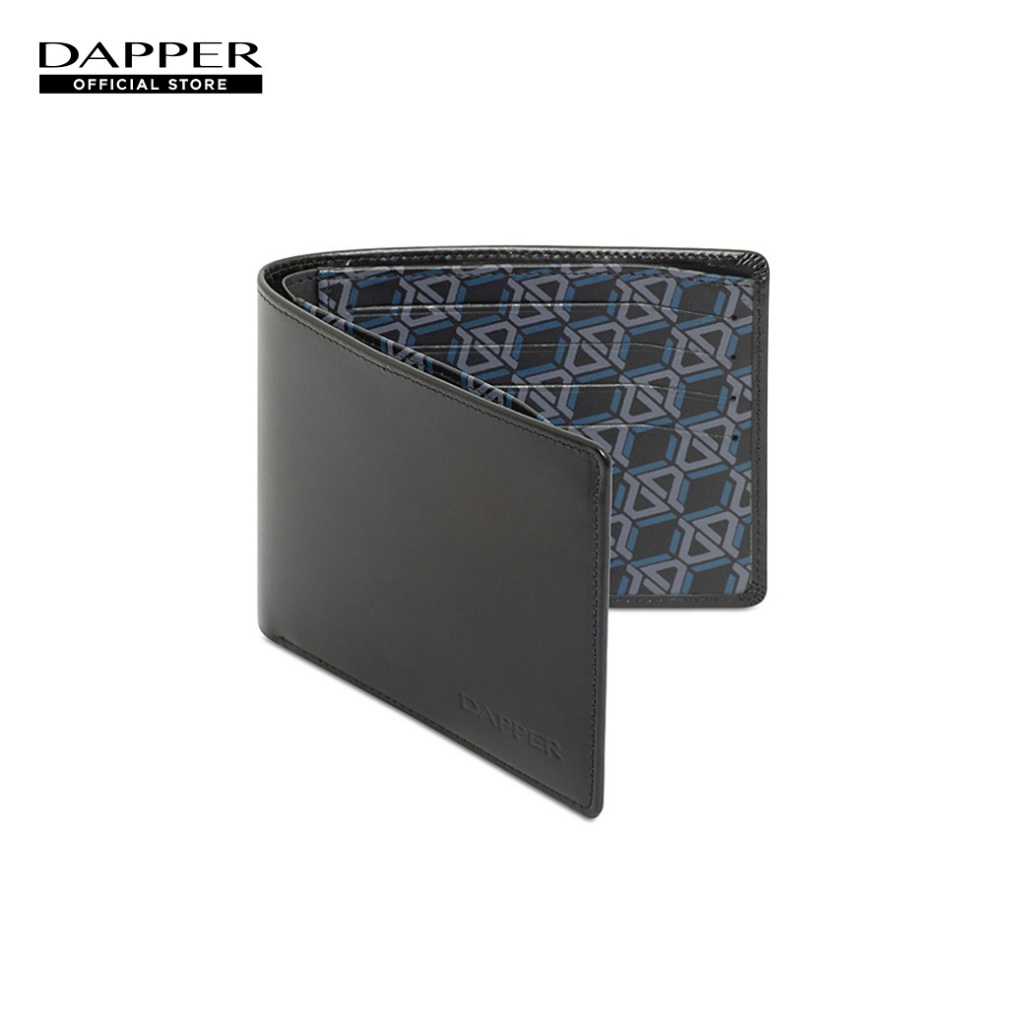DAPPER กระเป๋าสตางค์ หนังแท้ DP Hexagon Monogram สีดำ (BWMB1/1132PP)