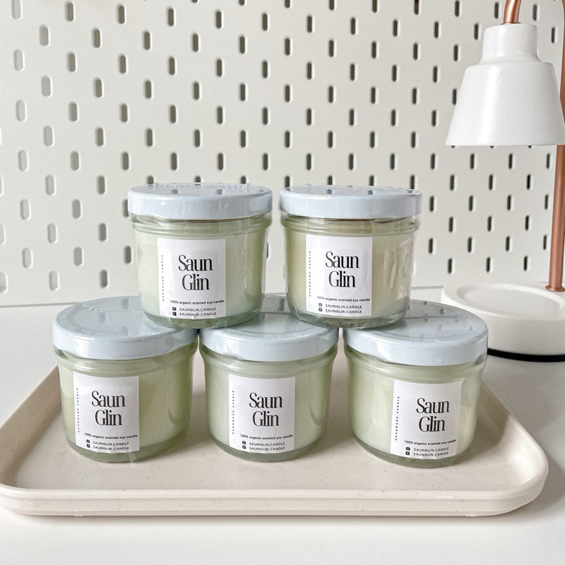 [ Aroma scented candle organic 100%]🕯️🍊 เทียนหอมไขถั่วเหลือง เทียน ของชำร่วย ของขวัญ ออแกนิก ขนาด กระปุก 100g handmade💗