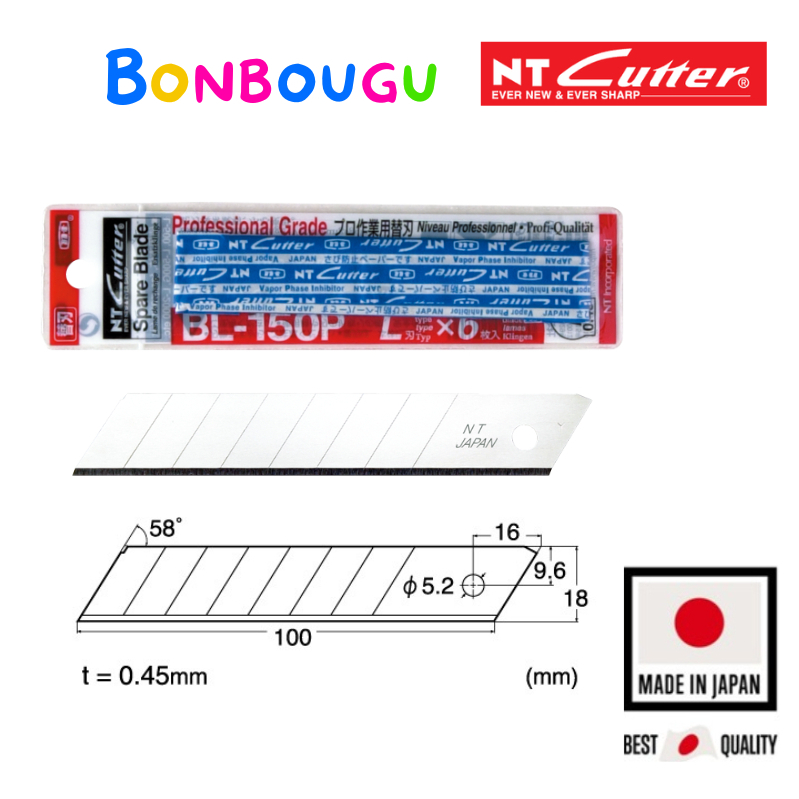 ใบมีดคัตเตอร์ใหญ่ ยี่ห้อNT BL-150P(60ใบ/กล่อง)