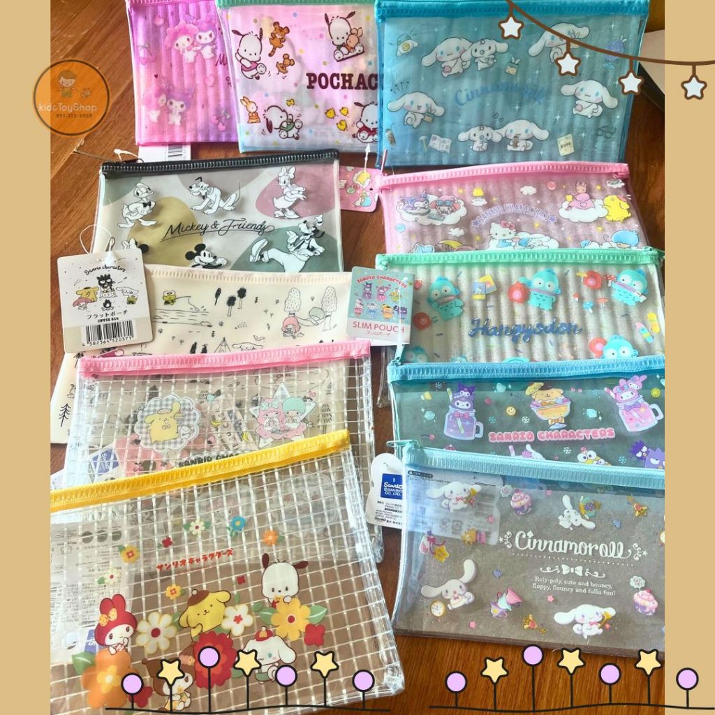 🌟อับเดท ลายมาใหม่ กระเป๋าใส่ดินสอ ปากกา เครื่องเขียน ของใช้ ซาริโอ้ ซองแฟ้ม B5 A4