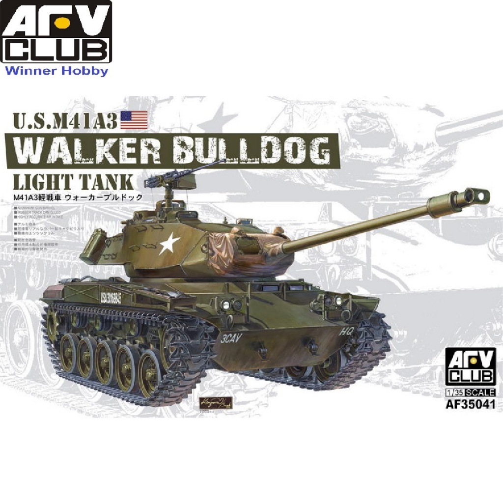 โมเดลรถถัง AFV Club 35041 M41A3 Walker Bulldog Light Tank 1/35