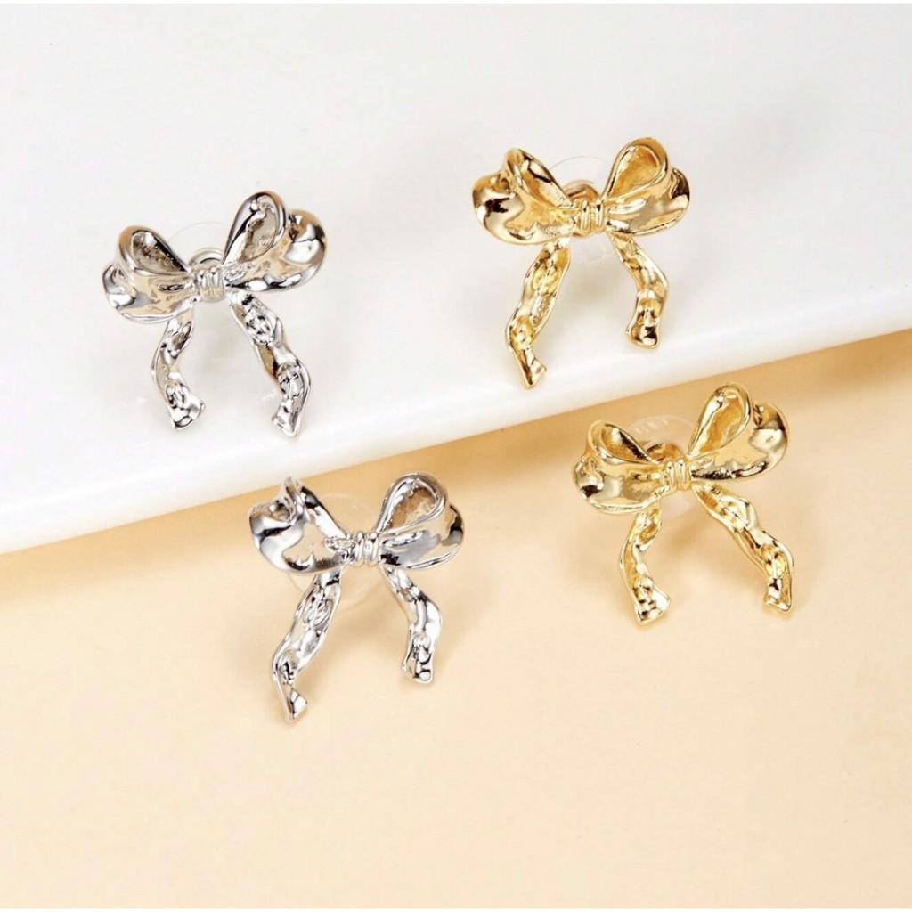 KYM.vibes - peko ribbon earrings ต่างหูริบบิ้น ต่างหูรูปโบว์
