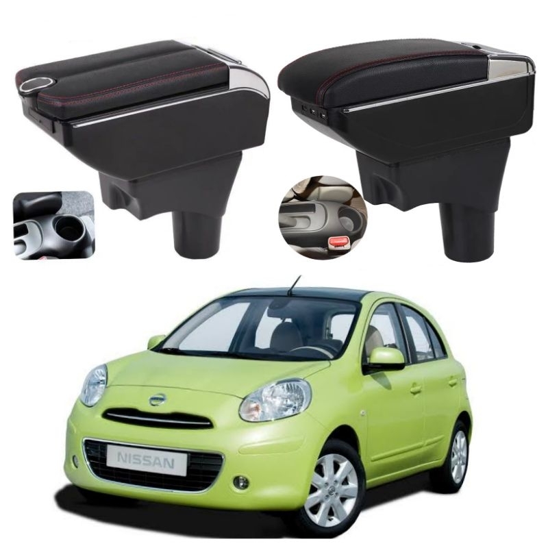 nissan march ที่พักแขน ทุกปี ไม่เจาะรถ นำไปสวมได้เลย ประกอบเรียบร้อย