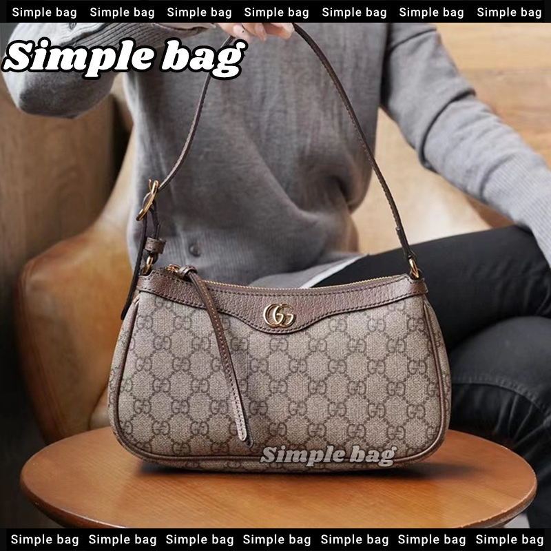 💯กุชชี่💥GUCCI Ophidia Small Handbag Hobo bag กระเป๋าสะพายเดี่ยว #Simple bag