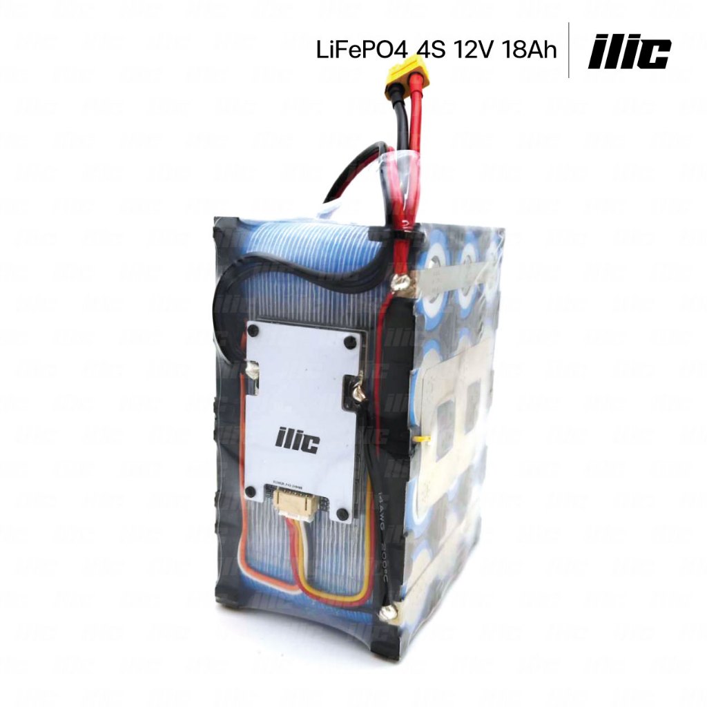 ilic แบตเตอรี่ลิเธียมฟอสเฟต LiFePO4 32650 4S 12V 18Ah ติดตั้ง BMS