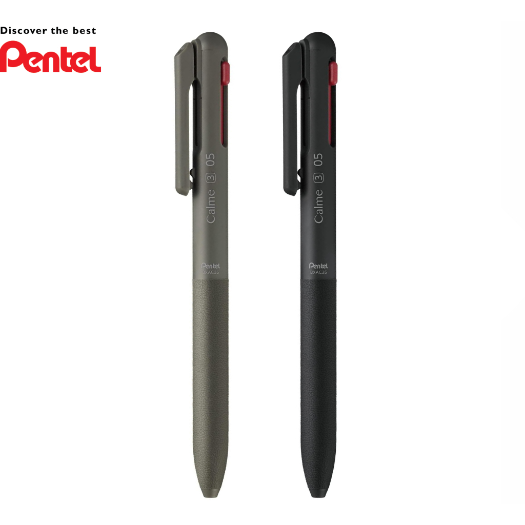 Pentel Calme 3in1 เพนเทล ปากกาลูกลื่น เสียงกดเงียบ หมึก 3 สีในด้ามเดียว 0.5mm