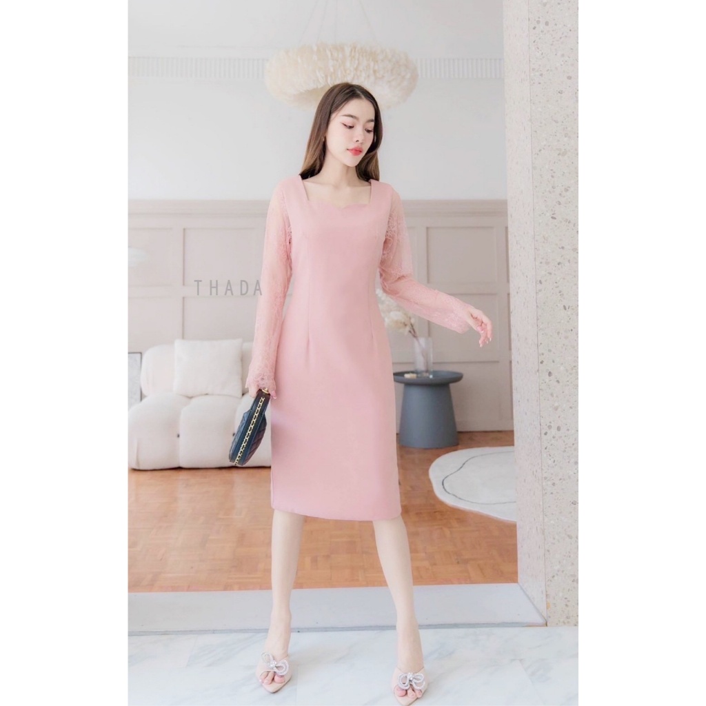 THADA BRAND : TD 069 : Size S M L XL เดรสทำงาน เดรสออกงาน (เชคสินค้าก่อนกดสั่งซื้อจ้า)