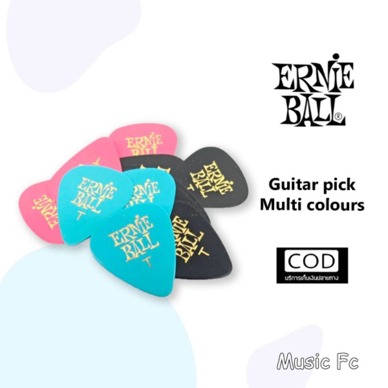 Ernie ball multicolour picks | ปิ๊กกีตาร์ Ernie ball แบบบาง ของแท้ 💥มีเก็บปลายทาง
