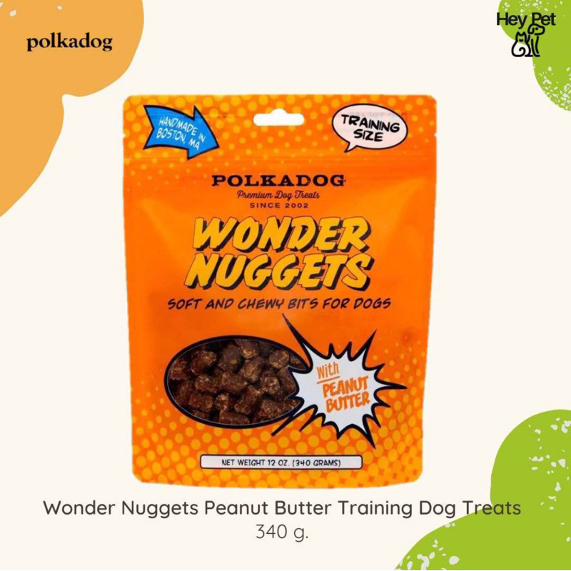 Heypet 🐶 ขนมพรีเมี่ยมสำหรับสุนัข Polkadog Wonder Nuggets training treat รส Peanut Butter