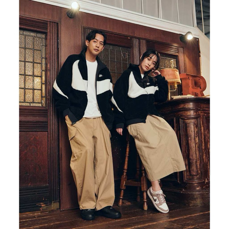 [พร้อมส่งในไทย🇹🇭] เสื้อแขนยาว ใส่ได้2ด้าน Nike Big Swoosh Reversible Boa Jacket ของแท้ 100%