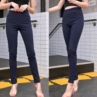 (NT 2)กางเกงโรเชฟ 9 ส่วน(Size S-36) เอวสูง ผ้าโรเชฟแท้ ซิปข้าง ทรงเดฟ กระชับพอดี