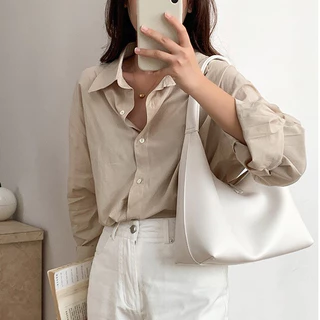 [ใช้2โค้ดส่งฟรี+ลดเพิ่ม]สินค้าใหม่ 2026 กระเป๋าหนังพรีเมี่ยม Leather hobo bag 4 สี N040