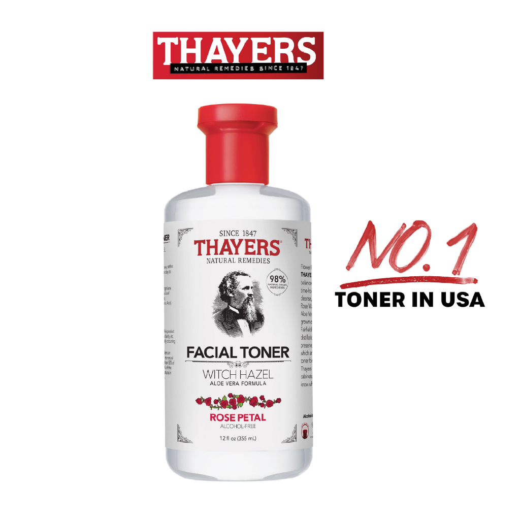 Thayers Witch Hazel Aloevera Formula - Alcohol Free Toner 355ml - Rose Petal โทนเนอร์กุหลาบ