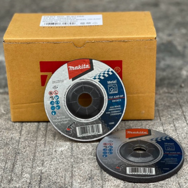 [ยกกล่อง25ใบ] Makita ใบเจียรเหล็ก 4นิ้ว หนา6มม ใบเจียร์ ลูกหมู ใบตัดลูกหมู รุ่น B-07266