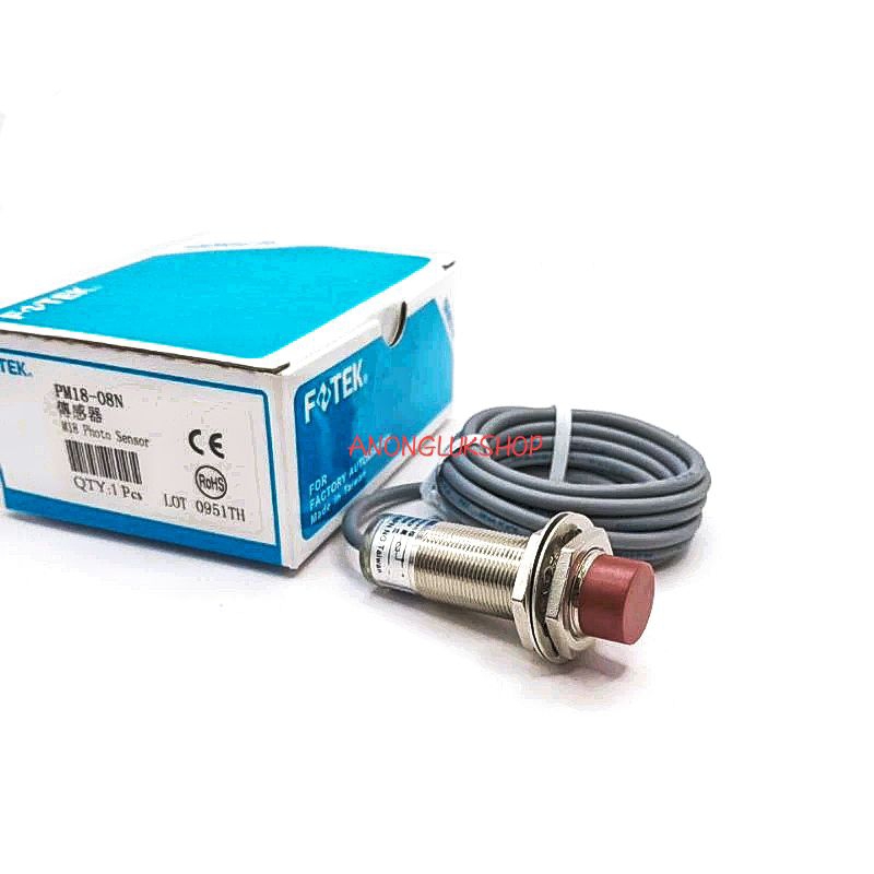 PM18-08N FOTEK Proximity Sensor M18 เซ็นเซอร์จับโลหะ 3สาย NPN NO ระยะการจับ 8มิล