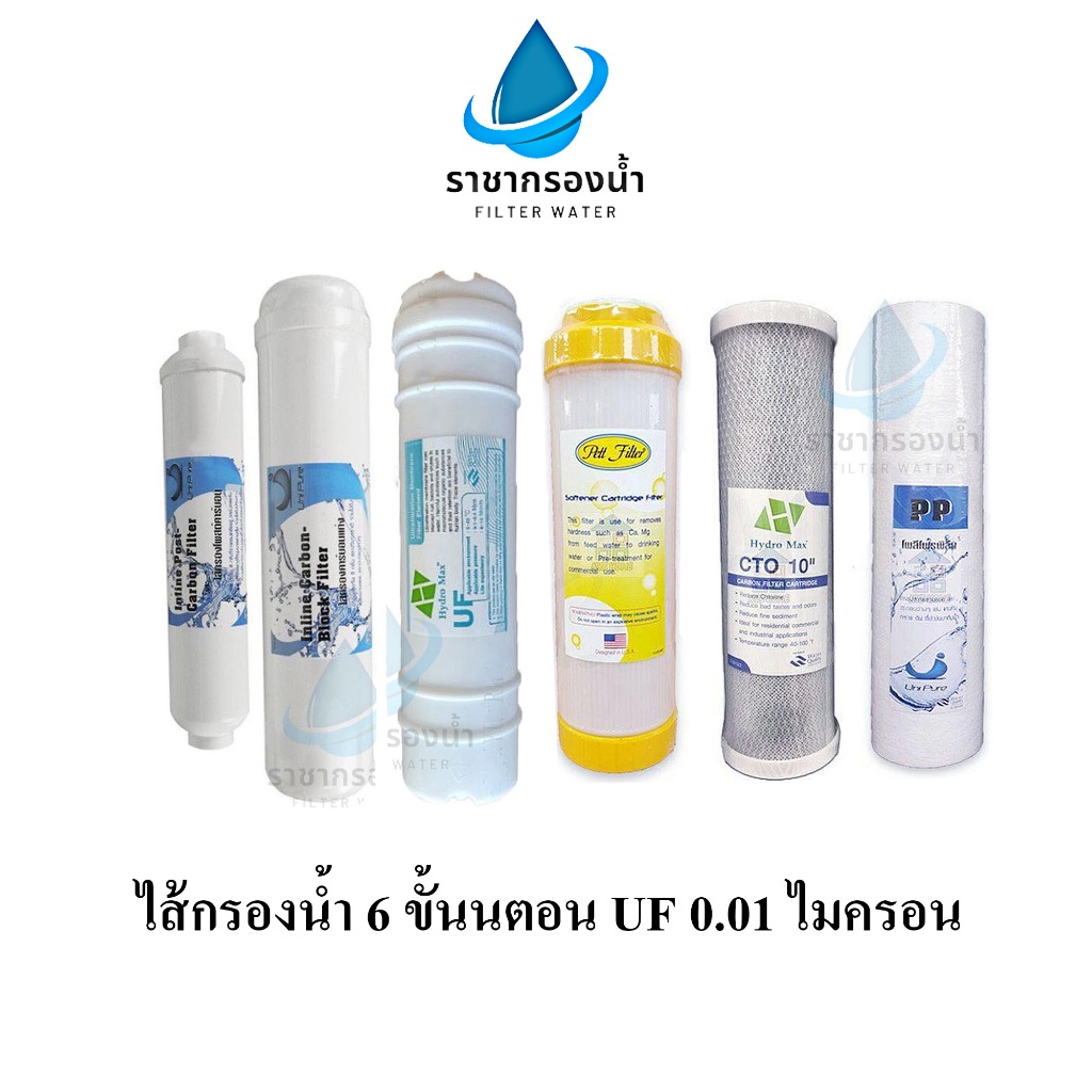 UNI PURE ไส้กรองน้ำ 6 ขั้นตอน UF 0.01 ไมครอน #ไส้กรองuf #ไส้กรองน้ำ
