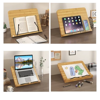 ที่ตั้งหนังสือ ไม้จริง ขาตั้งหนังสือ 15 นิ้ว ปรับได้ iPad ที่วางหนังสือไม้ ที่วางแท็บเล็ต ชั้นวางหนังสืออ่านหนังสือ