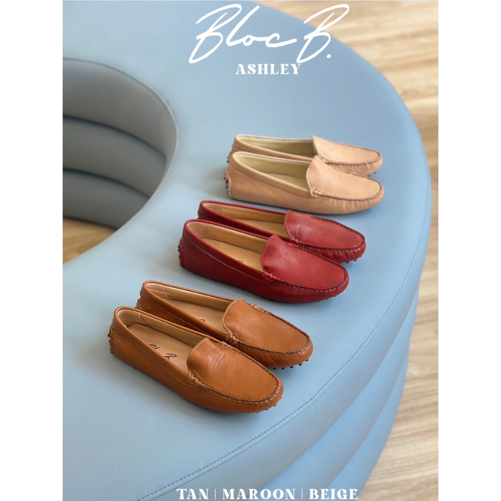 พร้อมส่ง! Bloc B. ASHLEY 3 สี รองเท้าหนังโลฟเฟอร์ หนังลูกแกะ พื้นปุ่ม เบาสบาย เดินไปนวดไป!