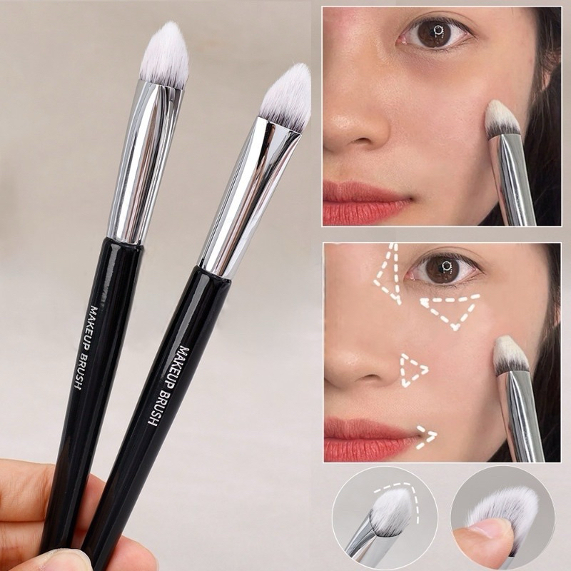 B-24🌟แปรงแต่งหน้า ทรงสามเหลี่ยม ปกปิดรอยคล้ํา ลงรองพื้น คอนซีลเลอร์ ขนแปรงนุ่ม ไม่ทำร้ายผิว