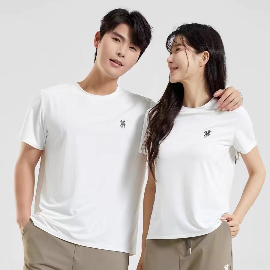 เสื้อยืดแขนสั้นป้องกันรังสียูวีแห้งเร็วสําหรับ สุภาพบุรุษ และสตรี