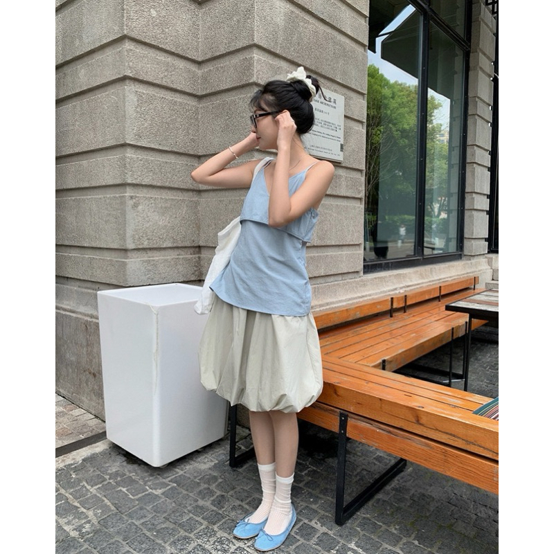 cpjgirlxx | Fay sheer Cami top - 2col [SS24] เสื้อสายเดี่ยวผ้าnylon เกาหลี