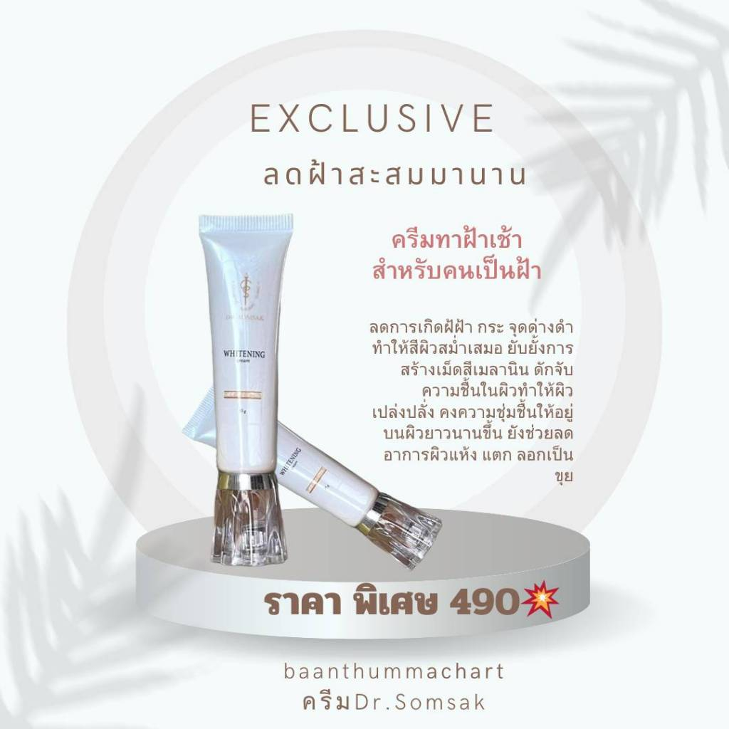 (ส่งฟรี!!!) ฝ้าเช้า หรือ Whitening Creamมีสารสกัดจาก ARBUTIN, LICORICE,SHEA BUTTER ขนาด 15 กรัม